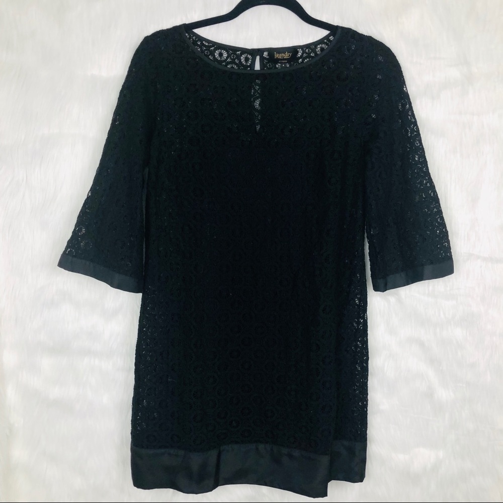 Laundry by Shelli Segal Black Crochet Dress